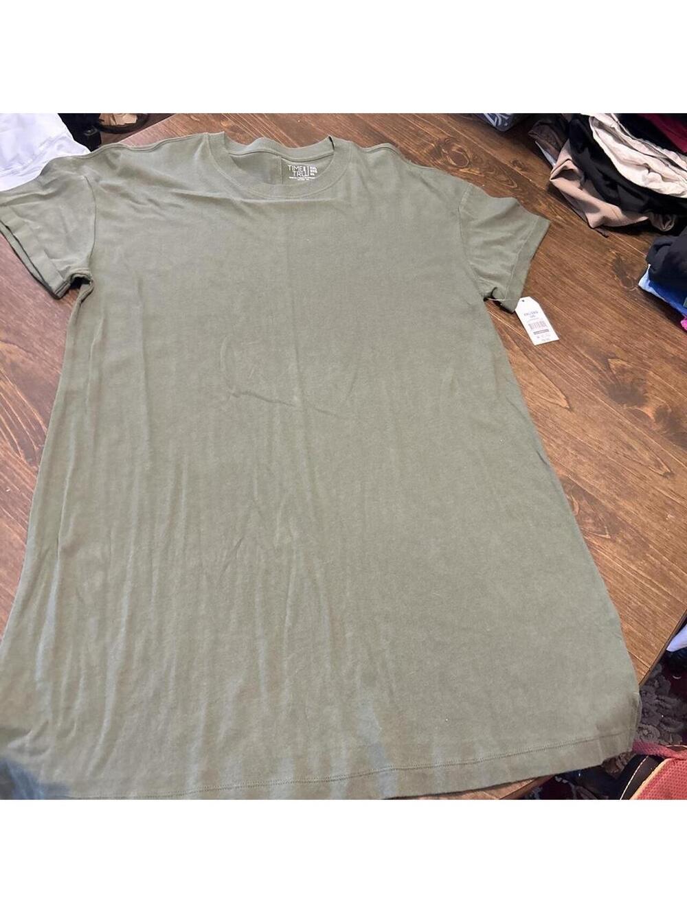 Target - Time and Tru olive green t-shirt Dress in XXL #timeandtru #basics